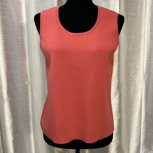 Laura Ashley Women’s Petite Large Coral Sleeveless Sweater